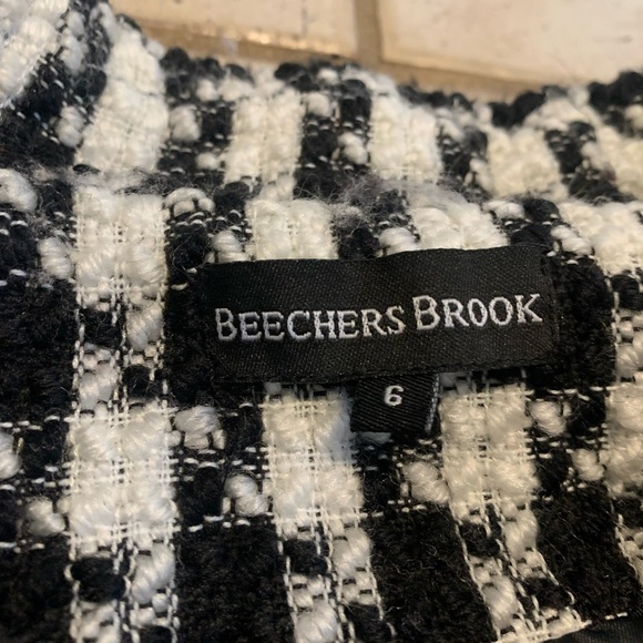 Vintage Beechers Brook Black and White Cropped Tweed Jacket - Size 6 - Picture 2 of 8